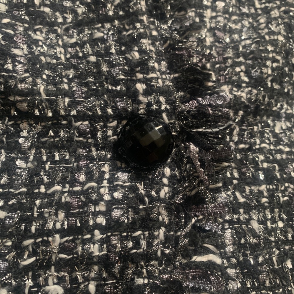 NWOT Dennis Basso Black and White Textured Blazer Coat - Picture 5 of 6